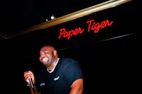 a man holding a microphone